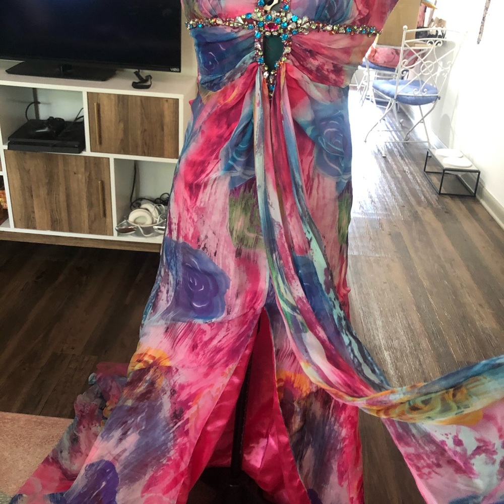 STUNNING Jovani Evening Gown Prom Dress Size 0 - Picture 3 of 4